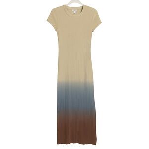 House of Harlow 1960 Tan and Blue Midi Dress